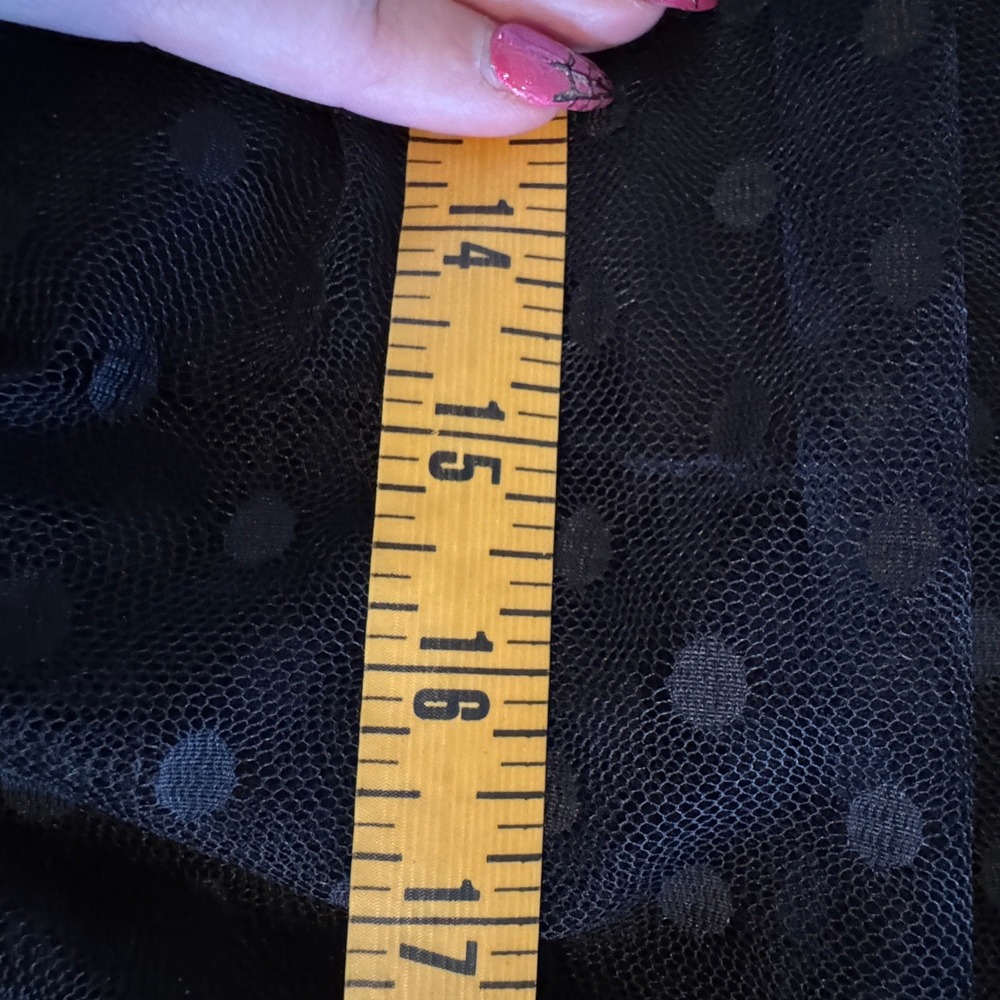 ASTR Sheer Mesh Polka Dot Tulle Maxi Skirt Small Layered Whimsigoth Dark Fairy - Picture 8 of 10